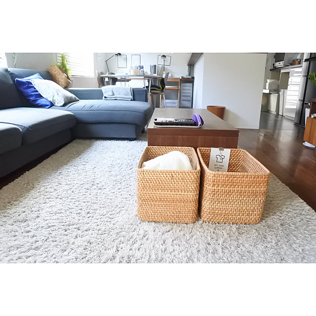 Lounge,ブラックウォールナットの無垢材床,ニトリ,入れるだけ収納,ラタンバスケット,かご収納,いいね、フォロー本当に感謝です♡,ブログやってます♪,整理収納アドバイザー1級目指し中！,コメントお返し遅くてごめんなさい。,なかなか訪問できずごめんなさい(;_;),無印良品 noriの部屋