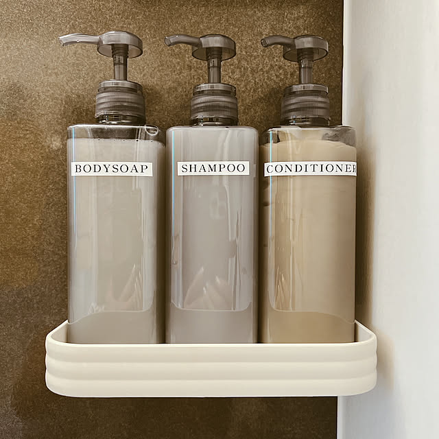 シャンプー&コンディショナーボトル,シンデレラフィット,DAISO商品,生活感のない暮らし,Bathroom musamamaの部屋