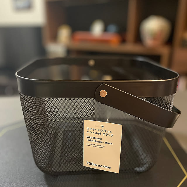 お菓子収納,IKEA 雑貨,ブラックインテリア,スチールワイヤーバスケット,Standard Products,お家見直し,My Desk aureaの部屋