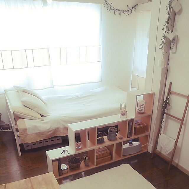 My Shelf,DIY,飾り棚,ラダー,一人暮らし,手作り,カーテン Ryoの部屋