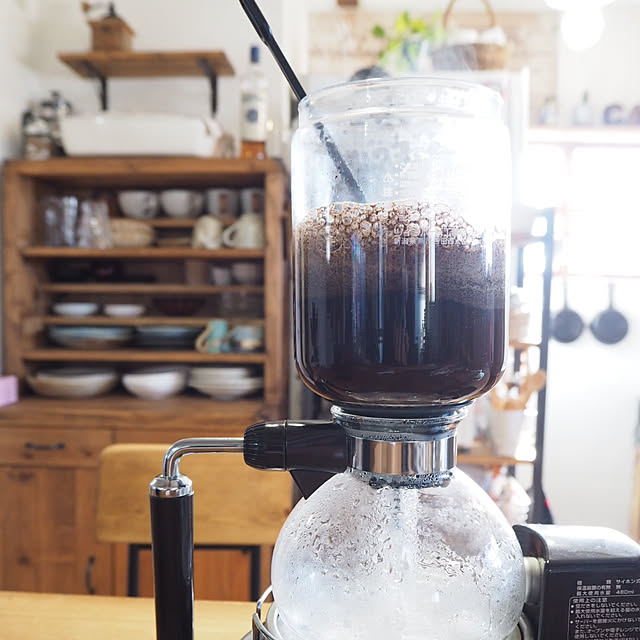 コーヒーサイフォン,古いおうち。,ブログも見てね♡,築43年,中古住宅リノベーション,中古住宅,Insta→maron03583911,古い家,おうちカフェ♡,コーヒーミル,食器棚DIY,おうちカフェ,カフェ風インテリア,Kitchen maronの部屋