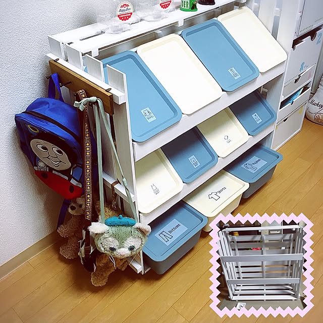 Bedroom,すのこDIY,スノコ棚,すのこ,スクエアボックス,すのこ棚,キッズスペース,100均,ニトリ,子供部屋 男の子 murami1122の部屋