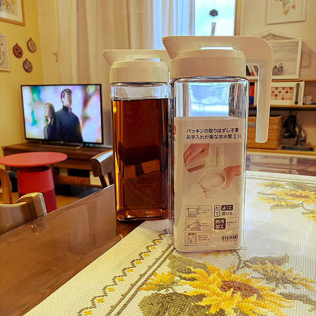 Overview,冷水筒,ピッチャー,ニトリ,ニトリの冷水筒,夏,暑い,水分補給,お茶,熱中症対策,今日も皆さんご安全に,四方山話,兄弟のいる暮らし,次男 小4,長男 中1,お気遣いなく❤︎,コメントスルーでよかです koshiregutyoの部屋