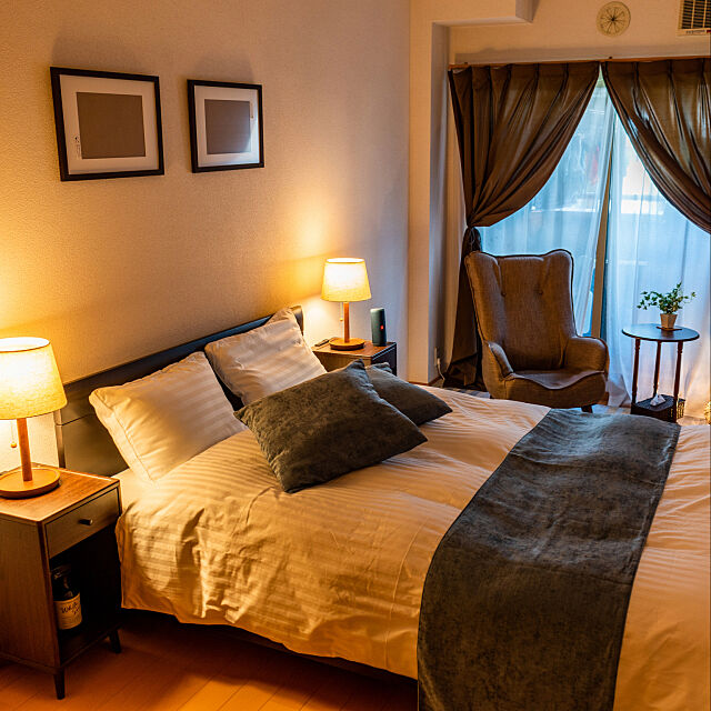 ホテルライク,ニトリ,一人暮らし,照明,Overview Amosの部屋