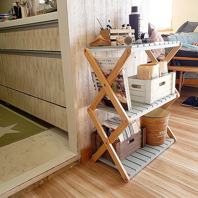 Kitchen,収納,ベルメゾン,ベルメゾンデイズ,簡単に折りたためるラック,ベルメゾンのある暮らし,新生活フェス2021,ガス缶収納,オヤツコーナー,カウンター横,中古マンション,海を感じるインテリア,西海岸インテリア,おうち時間 maiの部屋