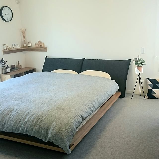 Bedroom,無印良品,ローベッド,北欧雑貨,アクタス,寝室 J.Kの部屋