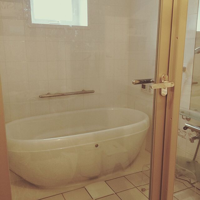 Bathroom,丸いバスタブ,造作,浴室タイル,我が家のお風呂,2015.7.23 usausaの部屋