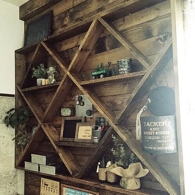 My Shelf,ディアウォール DIY,ディアウォール棚,スクラップウッド,しゃれとんしゃあ会,RC九州支部,男前インテリア,アメリカン,アメリカンビンテージ,ヴィンテージ,DIY,リノベーション,セルフリノベーション,リノベ,ディアウォール,ディアウォールの壁,子供部屋,インスタmackey2480 Mackeyの部屋