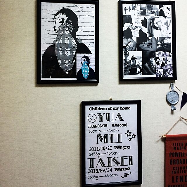 On Walls,自作ポスター,DIY,100均,セリア,ポスター手作り,ポスター gonmamaの部屋