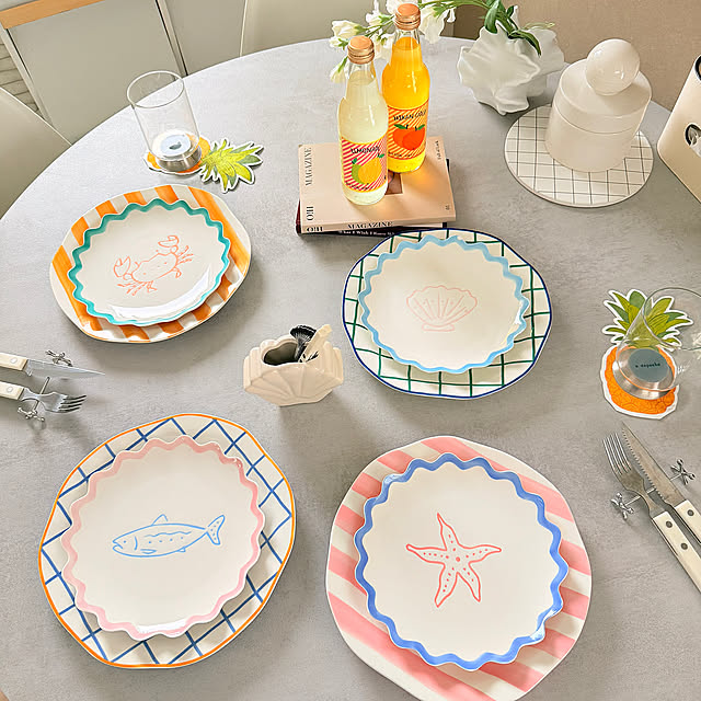 My Desk,パケ買い,みかんジュース,ペーパーナプキン,FlyingTiger,夏を感じるインテリア,夏インテリア,夏の模様替え,夏の暮らし準備,プレート,Francfranc食器,Francfranc,癒しセット,皆さんとの出逢いに感謝♡,いつも見てくれてありがとうございます♡ mri96の部屋