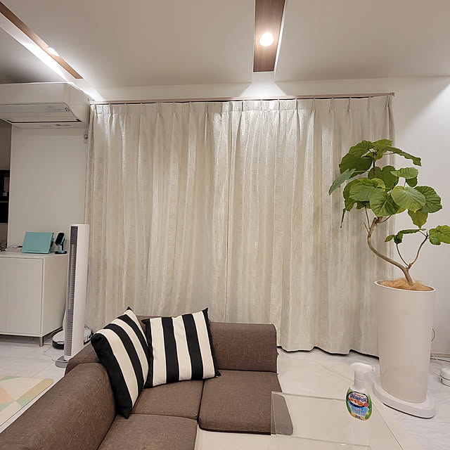 Lounge,虫よけ対策,虫コナーズ,虫よけスプレー,キンチョー虫コナーズ,カーテン,消臭,天井照明,虫対策にも、おすすめ,虫対策,モニター応募投稿,1週間経過,効果あり,スプレーするだけ,簡単,ローソファー,IKEAのクッションカバー,アクリルテーブル,天井クロス,縦型扇風機,白いカーテン,ウンベラータ成長中,チャレンジタッチ maruの部屋