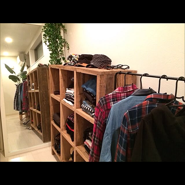 Bedroom,お洋服屋さん風にしたい♡,フェイクグリーン inazaurusuの部屋