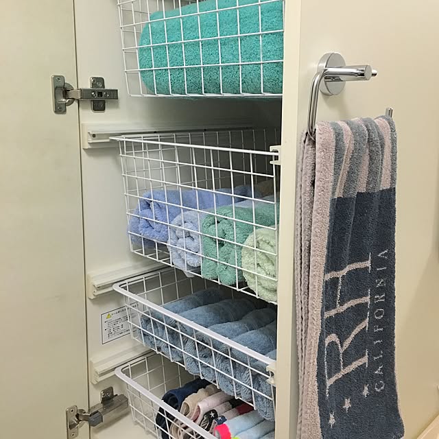 My Shelf,california style,タオル収納,タオル,トゥシェ,RonHarman,隠す収納,ヒオリエ akistyleの部屋