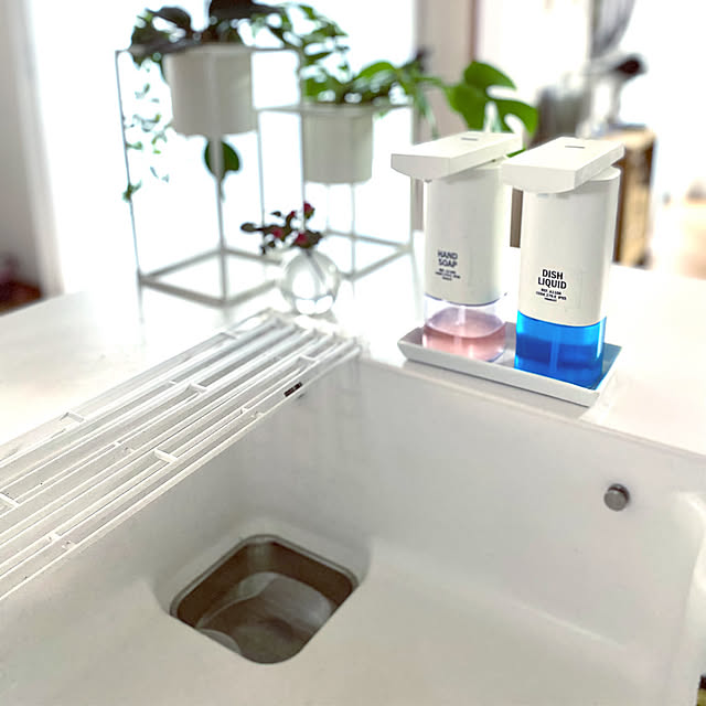 ついで掃除,らく家事,植物のある暮らし,オートソープディスペンサー,プラスマイナスゼロ,片付けやすい,イベント参加,心地よい暮らし,スタイルストア,フラワーベース,花器,一輪挿し,みずのうつわ,PRATO PINO,松野栄治,Kitchen,折り畳み水切りラック,tower sacchiの部屋