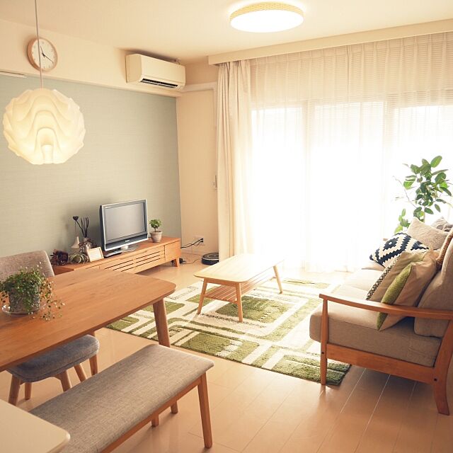 Lounge,北欧,ニトリ,IKEA,一人暮らし,観葉植物,カフェ風,ナチュラル kane4の部屋