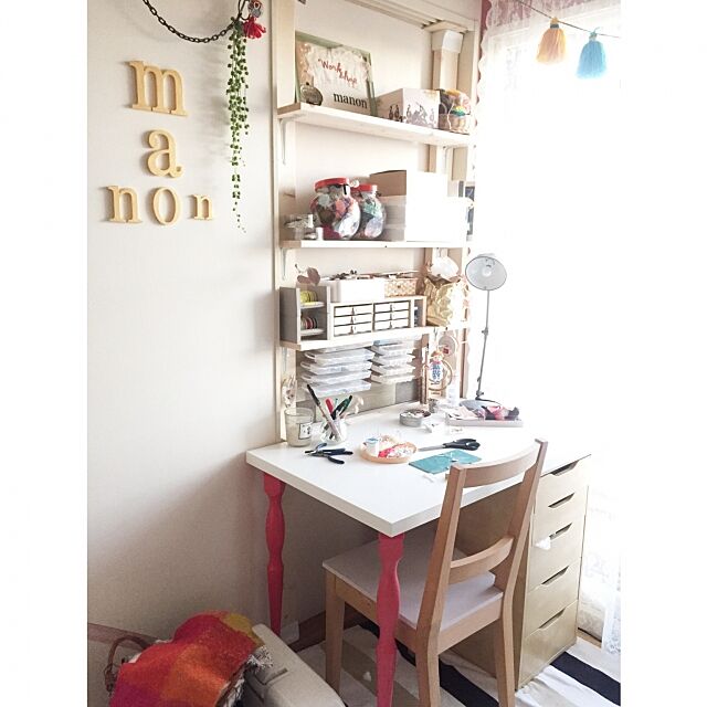 My Desk,アトリエ,DIY,和室,manon,ディアウォール,IKEA RINRINの部屋