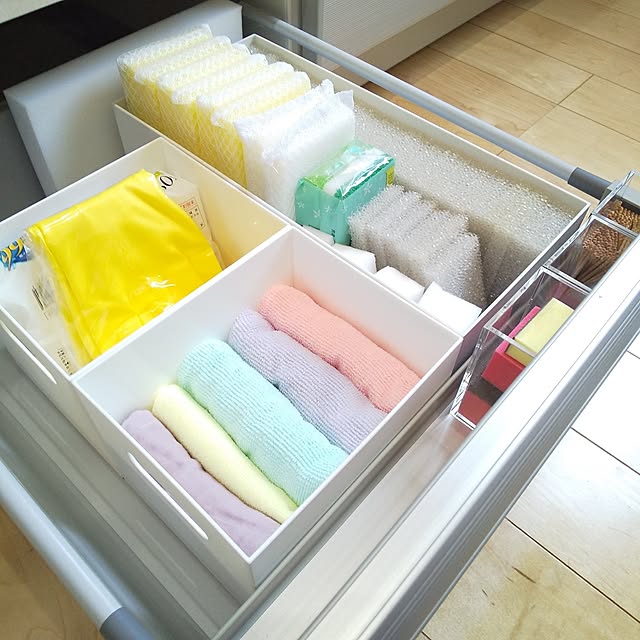 Kitchen,おうちをキレイに保つ習慣,ニトリ,シンク下収納,キッチン収納,無印良品,無印,収納ボックス,ファイルボックス,キッチンスポンジ収納,キッチンストック収納,ふきん収納,ストック収納,定期的に掃除 rikkyの部屋