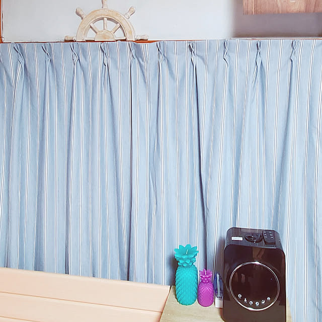 Bedroom,遮光カーテン,オーダーカーテン,築30年,コメントありがと♡,いいねありがと♡,昭和のお家,マリン系インテリア,「LEAVES」 cherrycherryの部屋