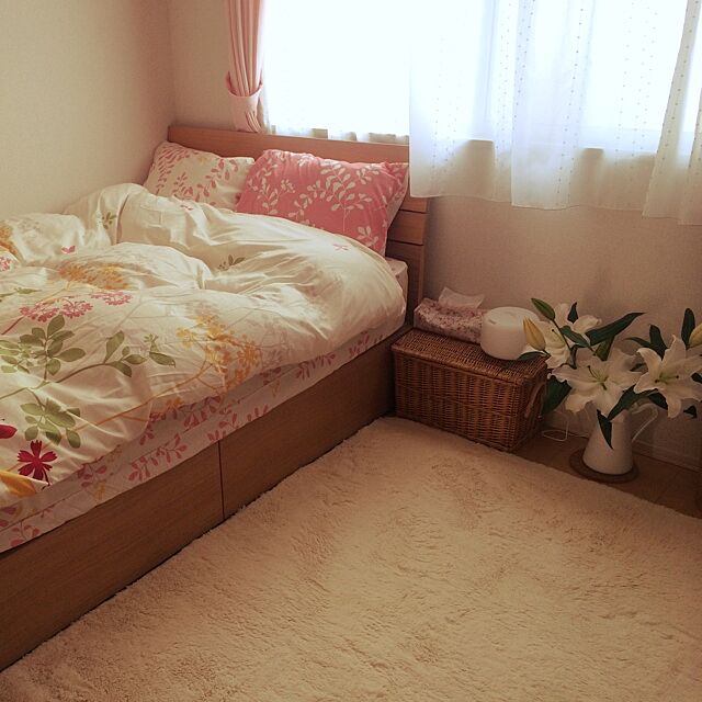 Bedroom,収納,植物,一人暮らし,家具,ニトリ ベッド ruruの部屋