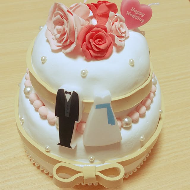 Overview,クレイケーキ,DIY,アレンジ,セリアリメイク,ハンドメイド♡,セリア,wedding,ウェルカムケーキ,ケーキ,粘土のお花,粘土 nanaの部屋