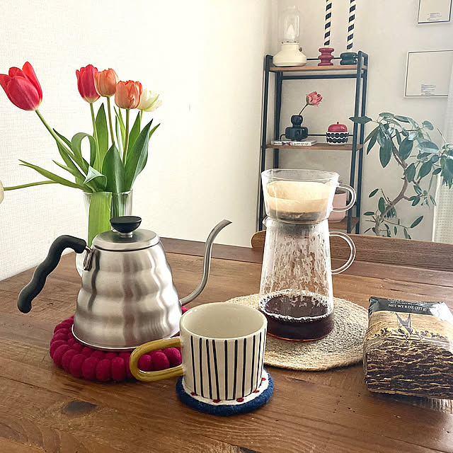 HARIO,HARIO ドリップケトル　ヴォーノ,花のある暮らし,おうちカフェ,コーヒーポット,コーヒーフィルター,イデール,My Desk,ハンドドリップコーヒー,イッケンドルフ Rio333の部屋
