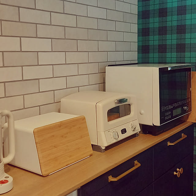 Kitchen,ルームクリップショッピング,お家見直しキャンペーン,towerシリーズが好き♡,トクラスキッチン,トクラスベリー,キッチン タイル,チェックの壁紙,アラジントースター,tower 蓋がはずせるブレッドケース,ブレッドケース♡,みなさんいつもありがとうございます♪,運営チームの皆さまに感謝 Taku38の部屋