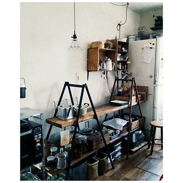 Kitchen,手作り,古道具,ラダー,DIY miyoの部屋
