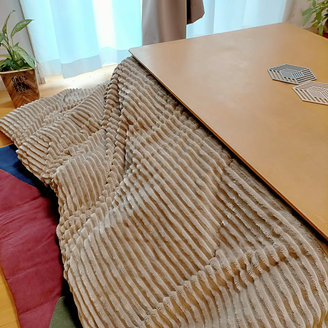 My Desk,こたつ布団,こたつのある部屋,イケヒコ,ヒコラー,薄掛けタイプ,ベージュこたつ布団,モルデ,カバーが外せて洗える♡,ぬくぬく♡,年期の入ったテーブル,イケヒコ・コーポレーション,巣ごもりか笑,フワフワがたまらない,IKEHIKO,このテーブル処分寸前！,モニターがなければ捨てられてたな… chiki3jの部屋