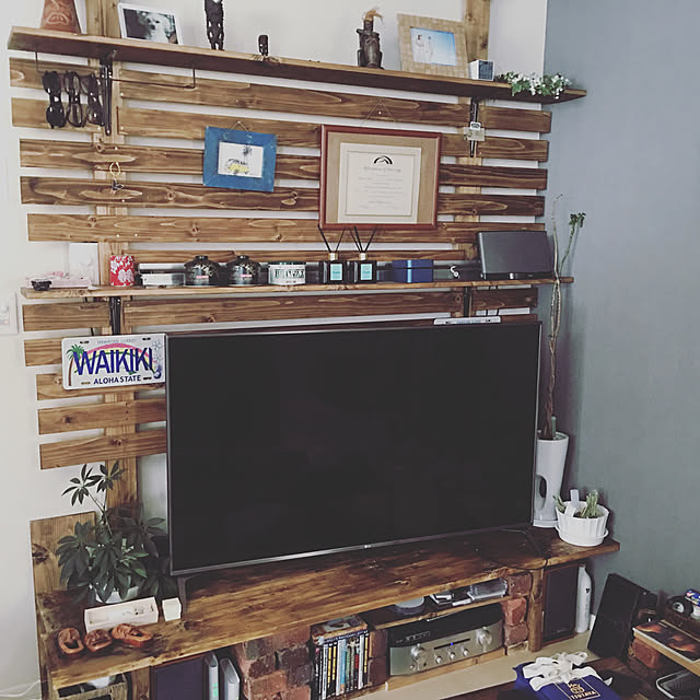 Lounge,DIY,ハンドメイド,BRIWAXジャコビアン,ディアウォール,木,2×4,テレビ台DIY dondada0707の部屋