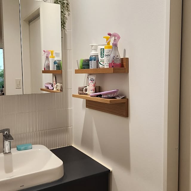 Bathroom,洗面台,洗面所,洗面所 収納,洗面所DIY,無印良品 壁に付けられる家具,無印良品 収納,無印良品 gon_hausの部屋