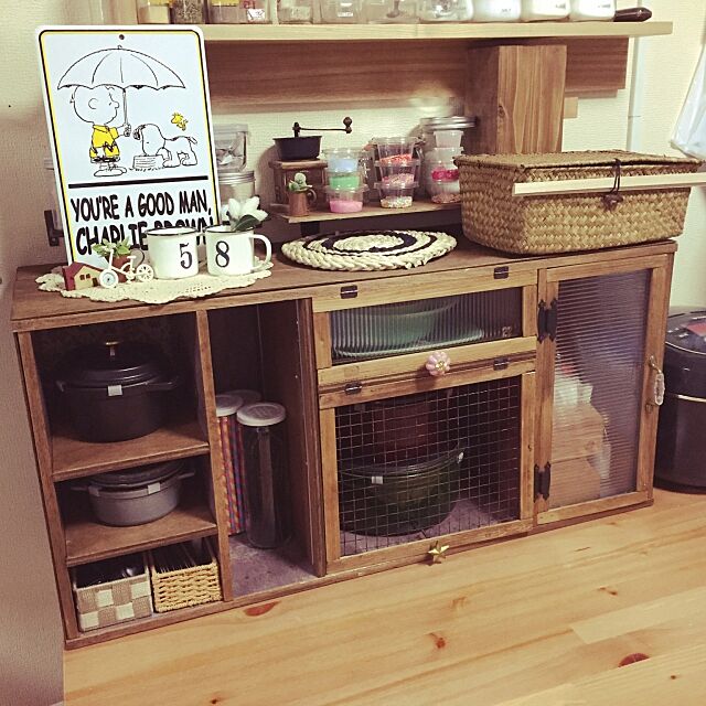 My Shelf,ファイヤーキング,ストウブ鍋,セリア,カラーボックス　リメイク,DIY,男前,ニトリ,ダイソー,食器 Hitomiの部屋
