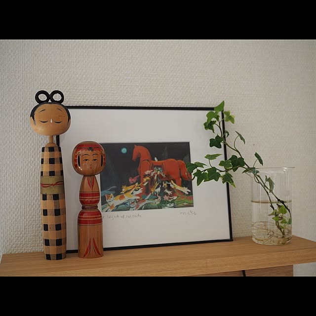 こけし,アート,ねこと暮らす。,ねこのいる日常,民芸品,My Shelf sachiblancの部屋