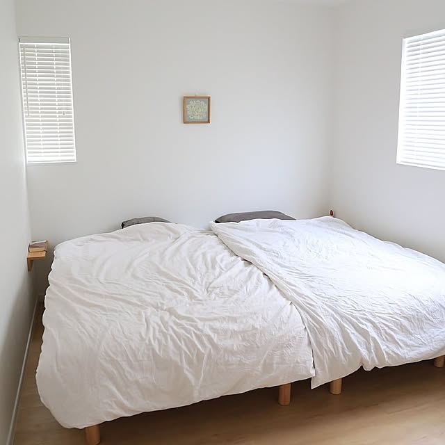Bedroom,BIRDS’ WORDS,マイホーム,新築一戸建て,木製ブラインド,無印良品 SAKUの部屋