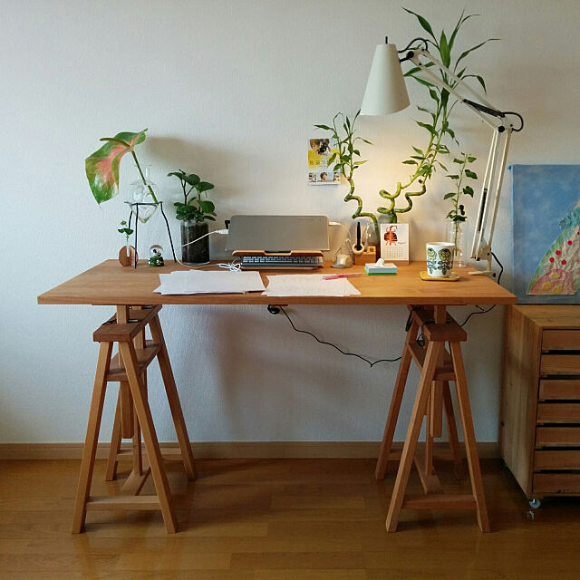 My Desk,一人暮らし,1K,モモナチュラル,ジャングル化計画,リカシツ horohorotoriの部屋