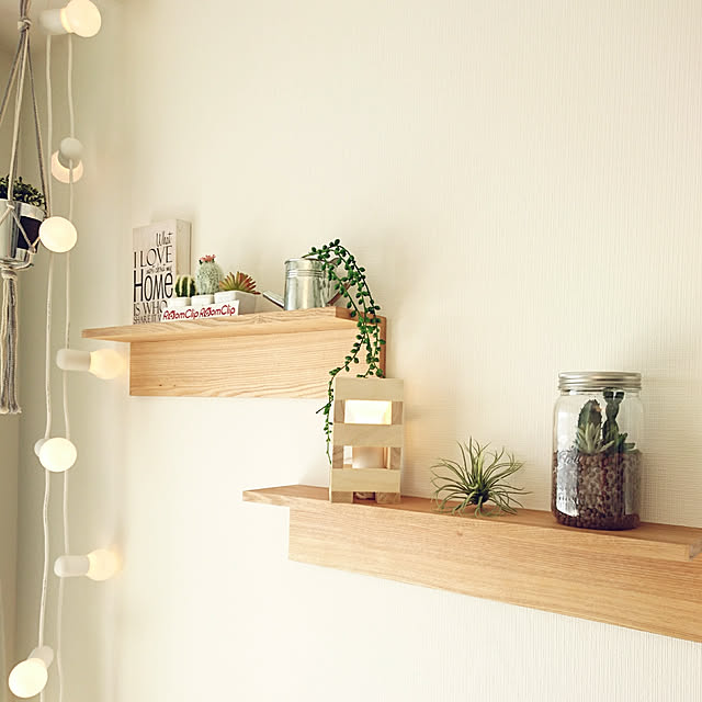 My Shelf,10分でできる,ディスプレイ,DIYかな(*´艸`*),100均,ダイソーのさぼてん,セリアのキャニスター,照明,間接照明,工作,フェイクグリーン,ダイソーの直方体,木工,セリアのペンダントライト,IKEA,ニトリのウォールシェルフ,マンション,マンションインテリア,しただけ,いいね、フォロー本当に感謝です♡ tttbbbの部屋