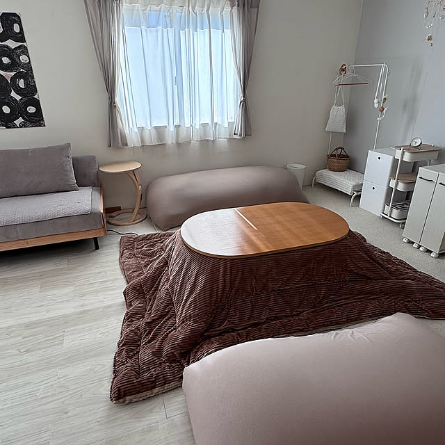 こたつ,yogiboのある暮らし,秋色インテリア,秋,Lounge yuri.sの部屋