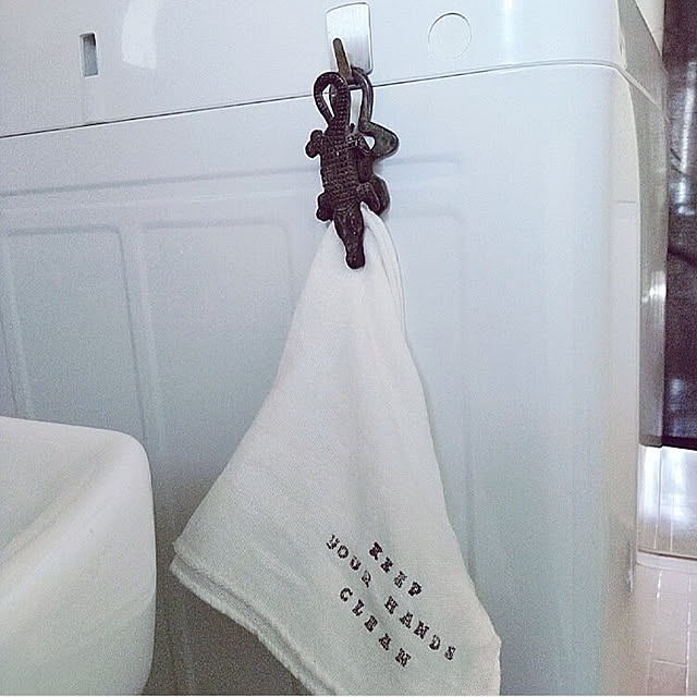 Bathroom,フック,シンプルな暮らし,団地暮らし,団地インテリア,洗面所,タオルハンガー,無印良品,落ちワタ混ふきん,ワニ waniwaniの部屋