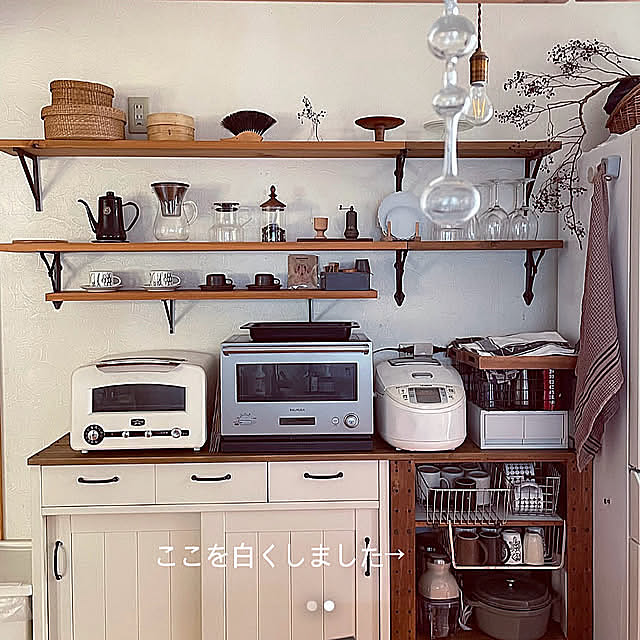 Kitchen,飾り棚,DIY,輸入住宅,わんこと暮らす家,いいね&フォローありがとうございます☆,いぬと暮らす yupponの部屋