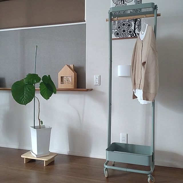 Bedroom,ハンガーラック,くすみカラー,くすみグリーン,ハンガーワゴン,暮らしを楽しむ,心地よい暮らし,ウンベラータ,タペストリー tan5の部屋