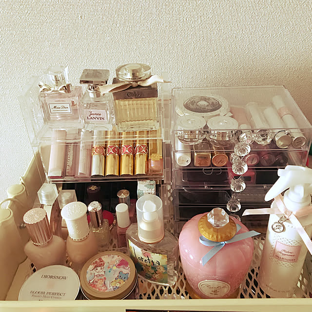 My Shelf,ワゴン収納,ロースコグ,RÅSKOG,IKEA,コスメ収納,キャンドゥ,1K,一人暮らし,8畳,100均,100均収納,クリアケース収納,ダイソークリアケース,ダイソー nacoの部屋