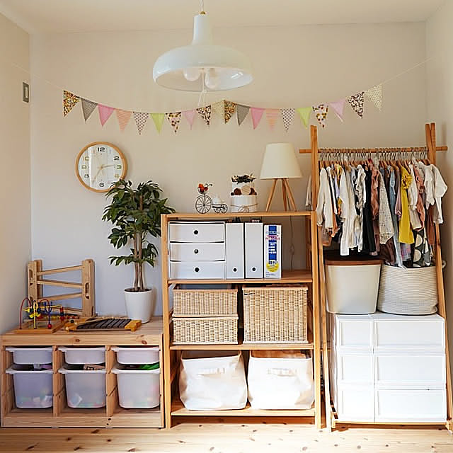 Overview,こども服収納,無印良品 収納,ハンガーラック,子ども部屋 女の子,子ども部屋収納 puchiの部屋