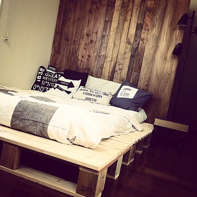 Bedroom,༼´◉◞౪◟◉༽,DIY,hiromiたま♡,FAVORITE WORKS,DIYパレットベッド nicoの部屋
