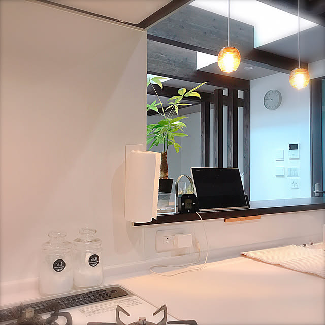 Kitchen,ズボラ主婦,お掃除しやすく,シンプルに暮らす,モダン,タブレット置き場,キッチンペーパー,ペーパーホルダー,キッチンインテリア,キッチンカウンター,オフェリア,タカラスタンダード,3LDK ttf___bの部屋