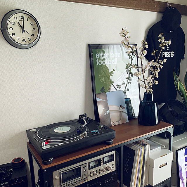桜,レコード,観葉植物,IKEA,一人暮らし,My Shelf,音楽のある暮らし b1u3f0gの部屋