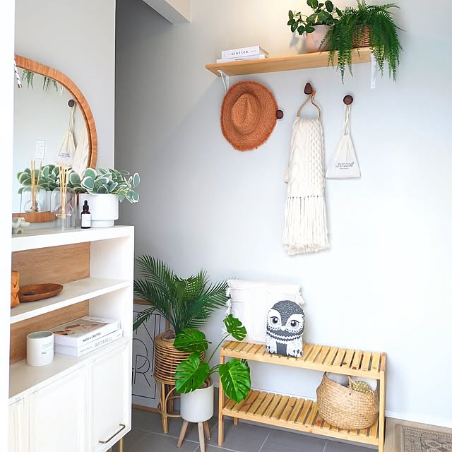 玄関,IKEA,観葉植物,DIY,玄関ディスプレイ,壁飾り herorinの部屋