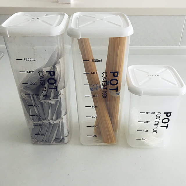 キッチン収納,麦茶収納,麺類収納,乾物収納,ダイソー,100均,Kitchen,保存容器,シンプル bun_ny-hophoperの部屋