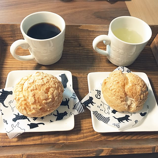 My Desk,セリアのマグカップ,木製トレイ,カフェタイム konnakanjiの部屋