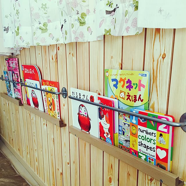 Lounge,ベビーコーナー,コーナンPRO,壁面収納,絵本コーナー,絵本棚,IKEA,ナチュラル,DIY,カフェ風 tottomaの部屋
