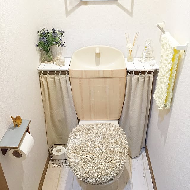 Bathroom,3COINS,セリアカッティングシート,クッションフロア,ニトリ,トイレ,賃貸,手作り,賃貸DIY moryの部屋