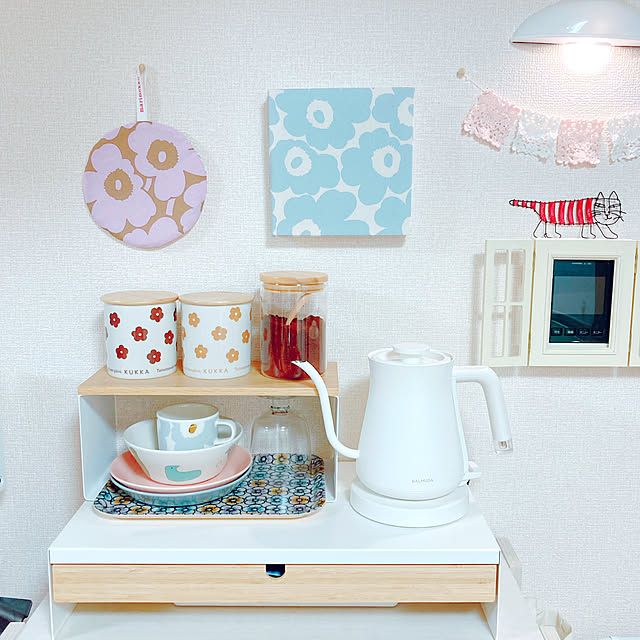 編み編み大好き♡,BALMUDA,Iittala,家電,癒し,salut!,ナチュラルインテリア,素敵な出会いに感謝♡,mina perhonen,賃貸でも楽しく♪,kukka,狭くても快適に♡,1×8棚 DIY,IKEA,On Walls yuyuの部屋